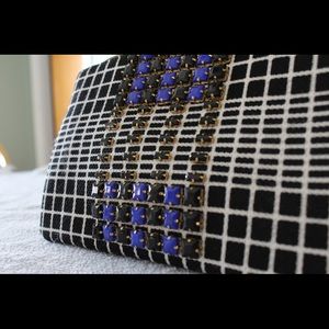 Shiraleah black and blue clutch